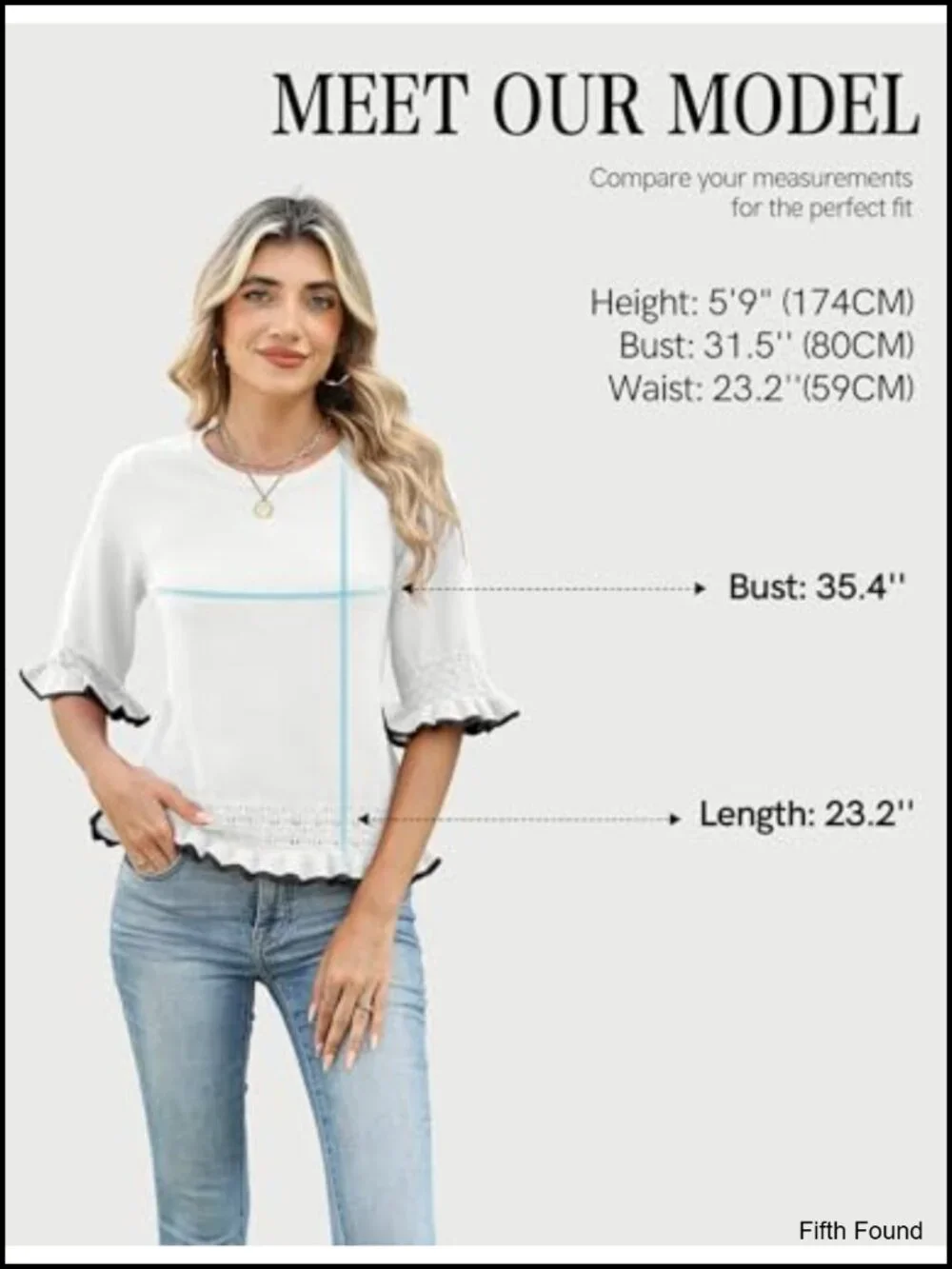 3/4 Sleeve Crewneck Knit Peplum Sweater Tops for Women